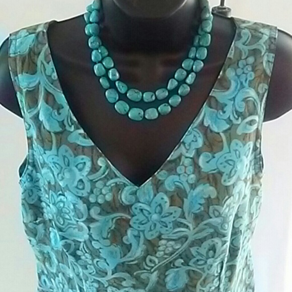 Kathy Lee Collection Turquoise Dress - Picture 2 of 8